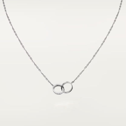 [Triumph Jewelry]LOVE DOUBLE RING HALF DIAMOND NECKLACE