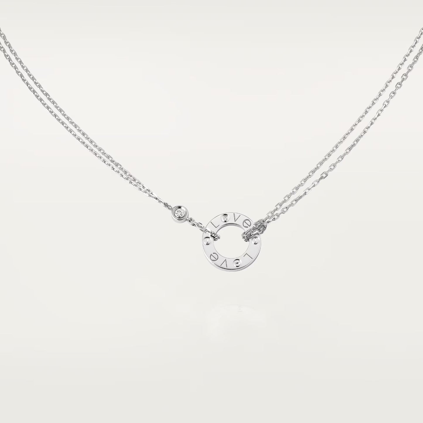 [Triumph Jewelry]LOVE NECKLACE 16MM 2 DIAMONDS