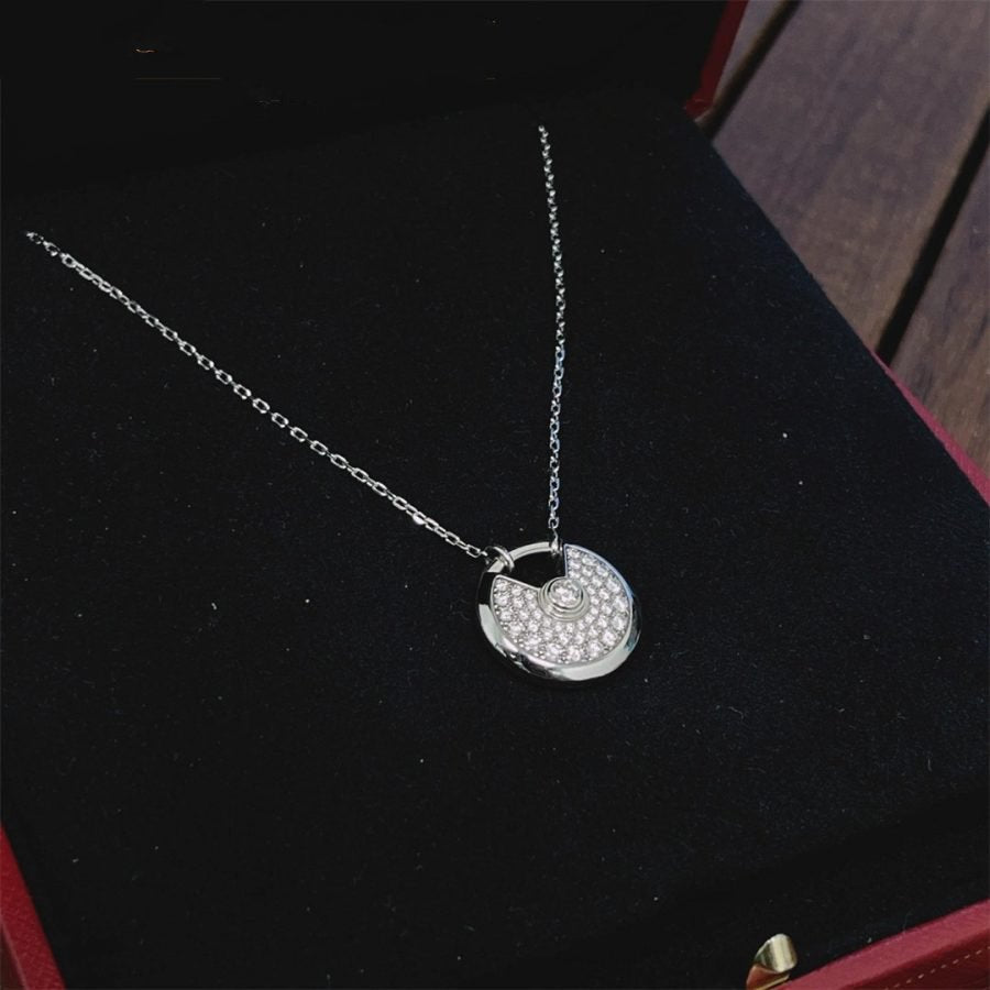 [Triumph Jewelry]AMULETTE SILVER FULL DIAMOND NECKLACE
