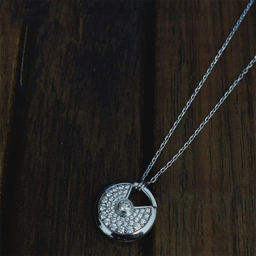 [Triumph Jewelry]AMULETTE SILVER FULL DIAMOND NECKLACE