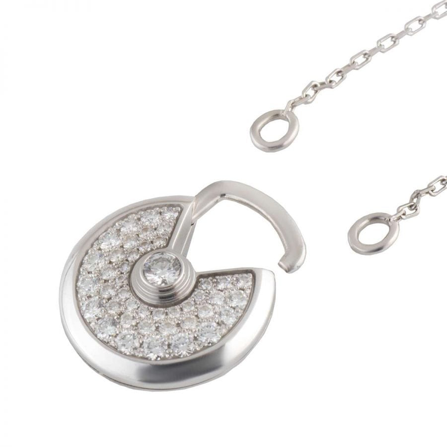 [Triumph Jewelry]AMULETTE SILVER FULL DIAMOND NECKLACE