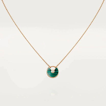 [Triumph Jewelry]AMULETTE ROSE GOLD MALACHITE NECKLACE