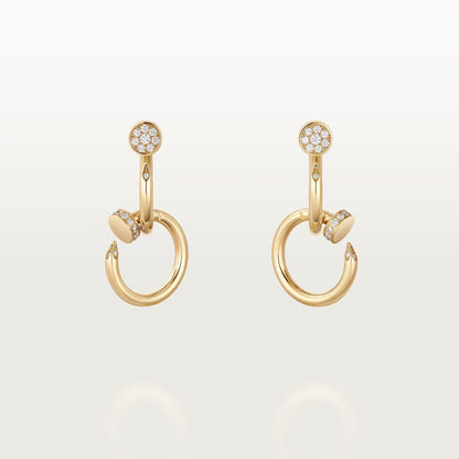 [Triumph Jewelry]JUSTE HALF DIAMOND DOUBLE EARRINGS