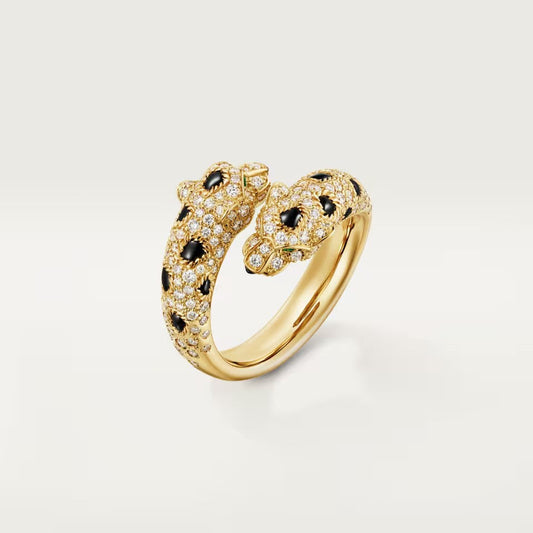 [Triumph Jewelry]PANTHERE DOUBLE HEADED FULL DIAMOND  RING