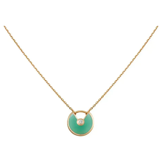 [Triumph Jewelry]AMULETTE GOLD MALACHITE NECKLACE