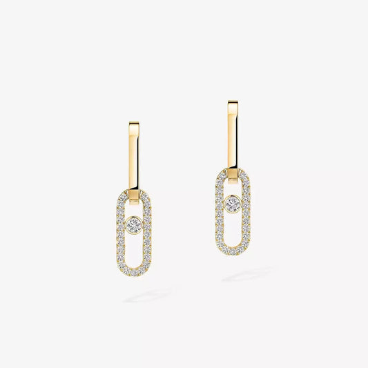 [Triumph Jewelry]Move Link Diamond Earrings