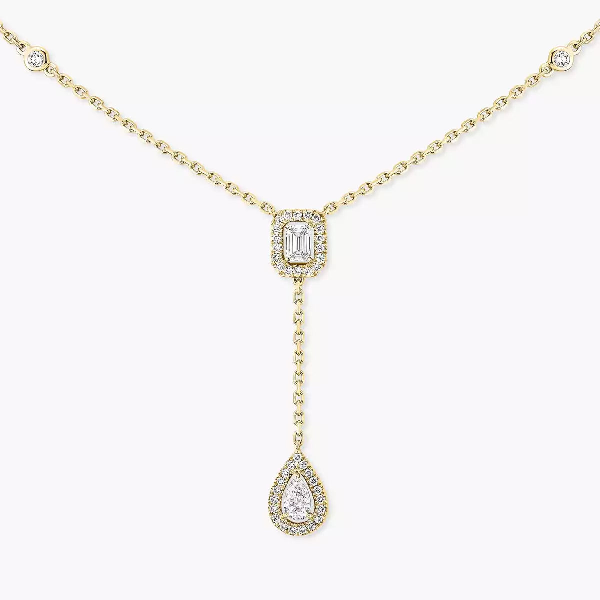 [Triumph Jewelry]Gold Diamond Tie Necklace