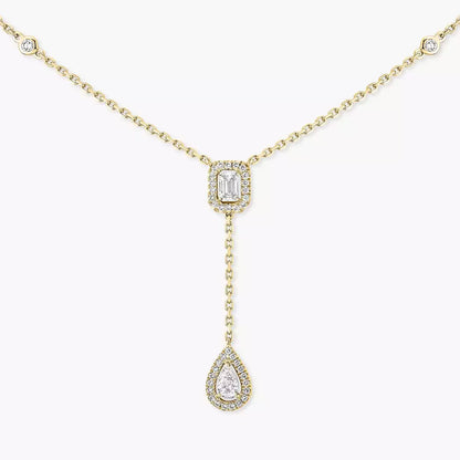 [Triumph Jewelry]Gold Diamond Tie Necklace