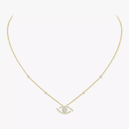 [Triumph Jewelry]Pave_ Diamond Necklace Lucky Eye