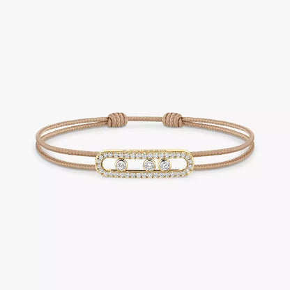 [Triumph Jewelry]MK Care(s) pink cord pavé bracelet