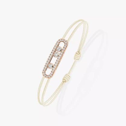 [Triumph Jewelry]MK Care(s) pink cord pavé bracelet