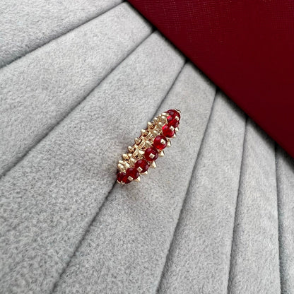 [Triumph Jewelry]PYRAMID COLORED STONE STUD RING
