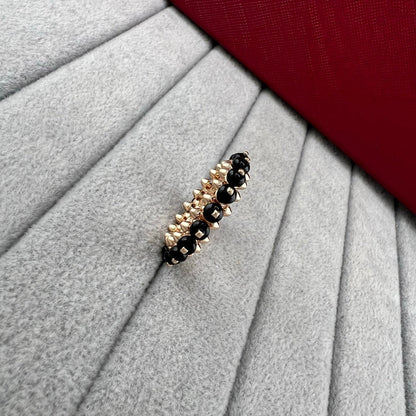 [Triumph Jewelry]PYRAMID COLORED STONE STUD RING