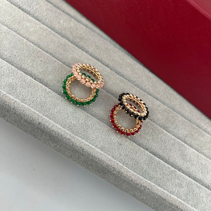 [Triumph Jewelry]PYRAMID COLORED STONE STUD RING