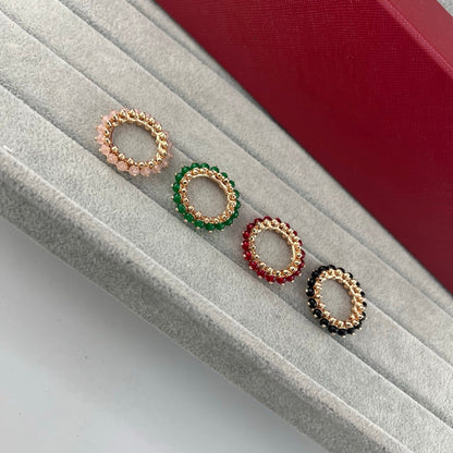 [Triumph Jewelry]PYRAMID COLORED STONE STUD RING