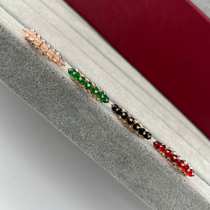 [Triumph Jewelry]PYRAMID COLORED STONE STUD RING