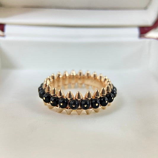 [Triumph Jewelry]BLACK BEAD STUD RING