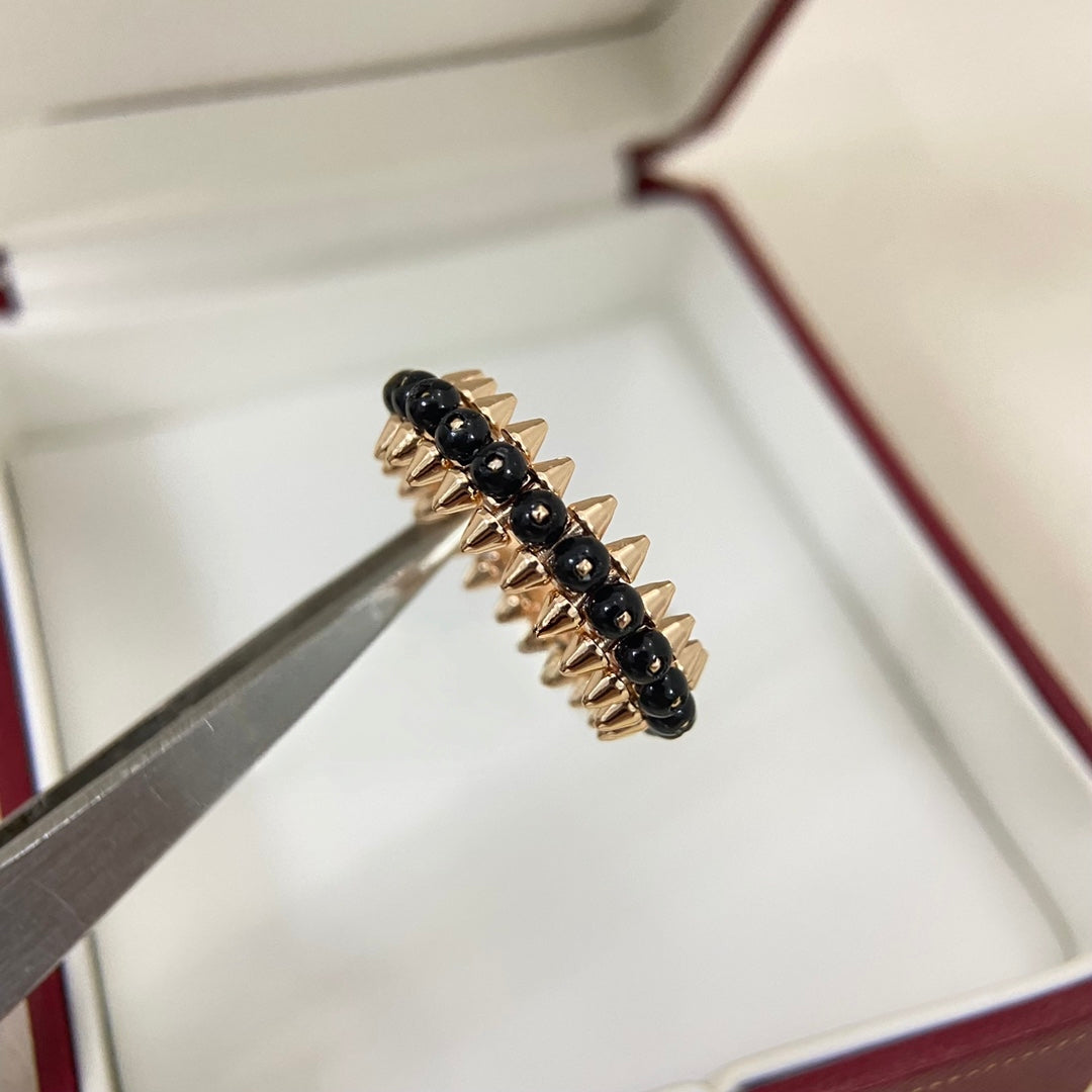 [Triumph Jewelry]BLACK BEAD STUD RING