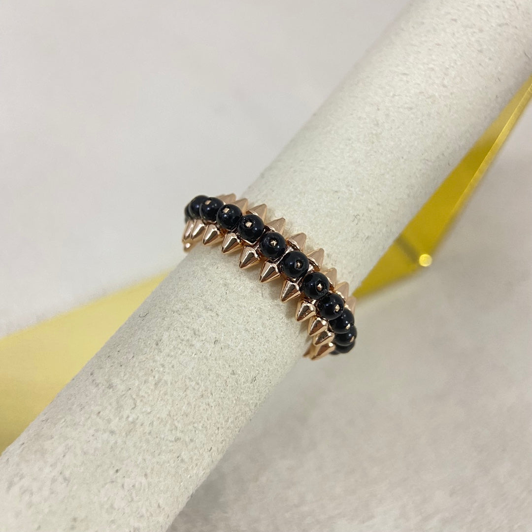 [Triumph Jewelry]BLACK BEAD STUD RING