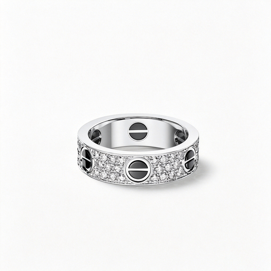 [Triumph Jewelry]LOVE RING 5.5MM DIAMONDS PAVED CERAMIC