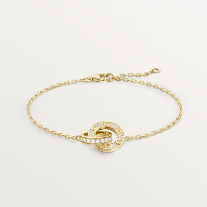 [Triumph Jewelry]LOVE DOUBLE RING FULL DIAMOND BRACELET