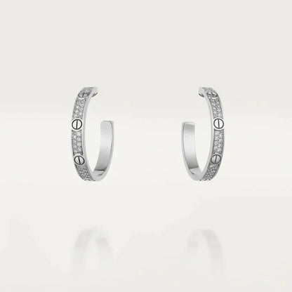 [Triumph Jewelry]LOVE EARRINGS 3.6MM DIAMOND PAVED