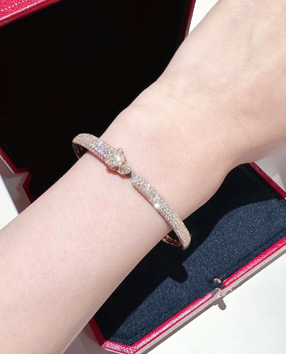 [Triumph Jewelry]PANTHERE FULL DIAMOND OPEN BRACELET
